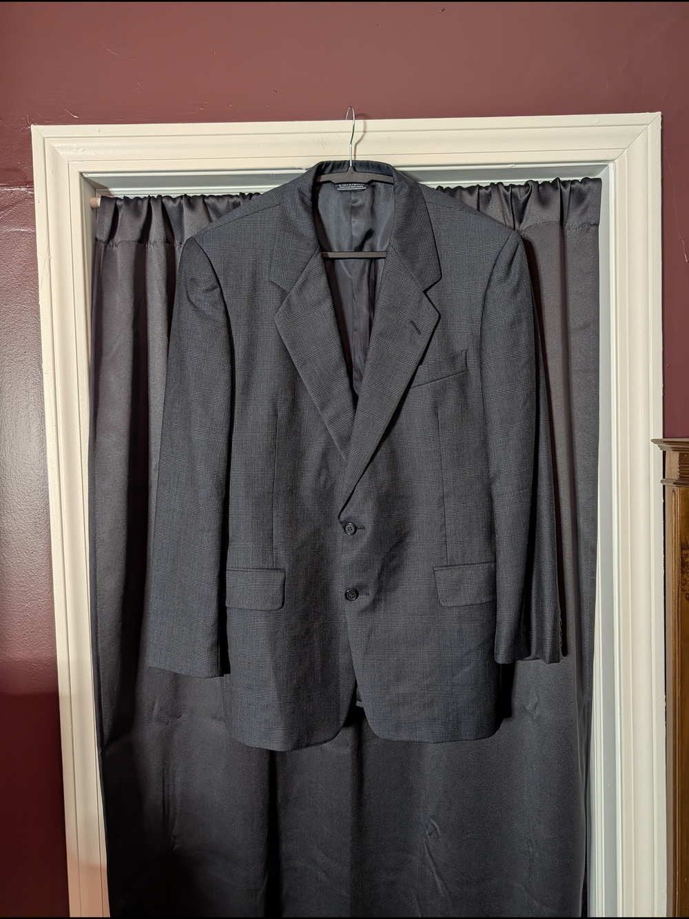 GIEVES & HAWKES Savile Row Gray/Blue Exploded Plaid Wool Sport Coat Jacket 41R